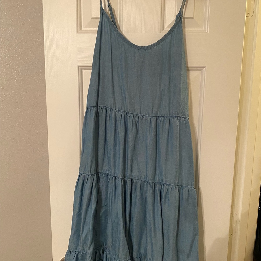 Denim spaghetti strap sun dress